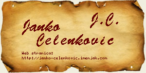 Janko Čelenković vizit kartica